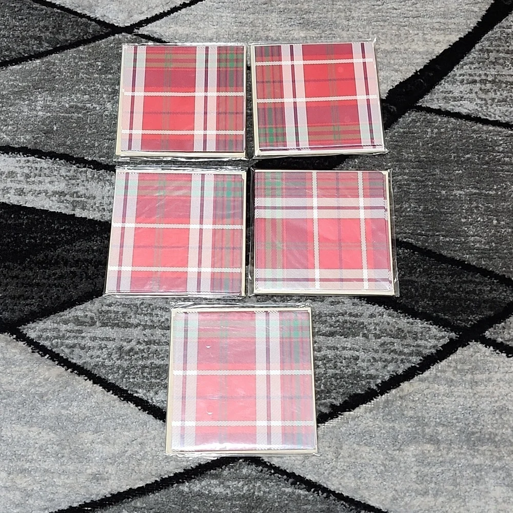 MICHAEL'S 30 PLAID BLANK NOTE CARDS & ENVELOPES BUNDLE
